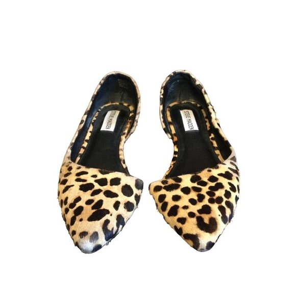Steve Madden Audriana Leopard Pony Fur D'orsay Ballet Flat Size 7M - Picture 3 of 9